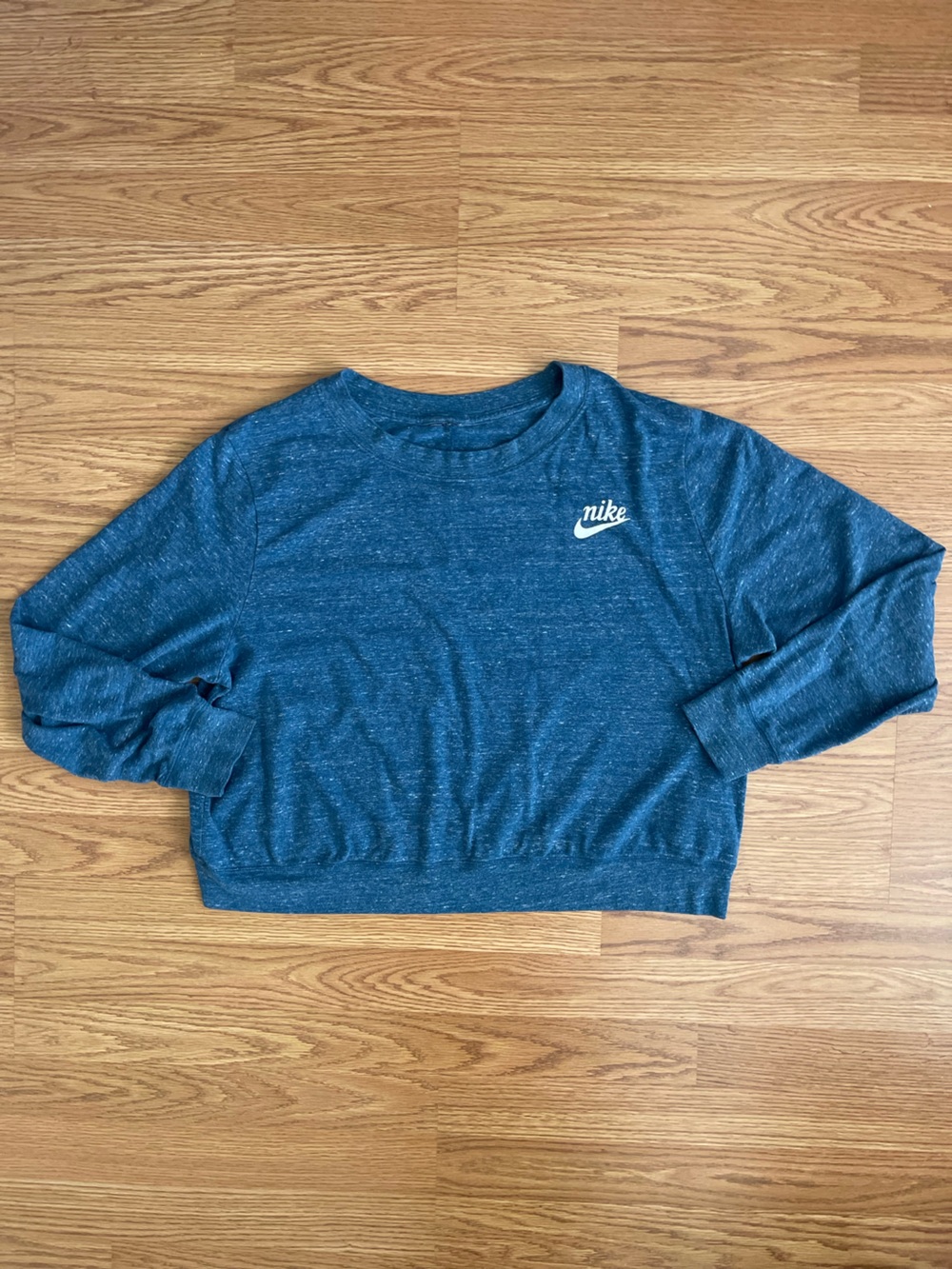 Womens plus Nike Teal Heather Cropped Thermafit shirt 1X athleisure activewear